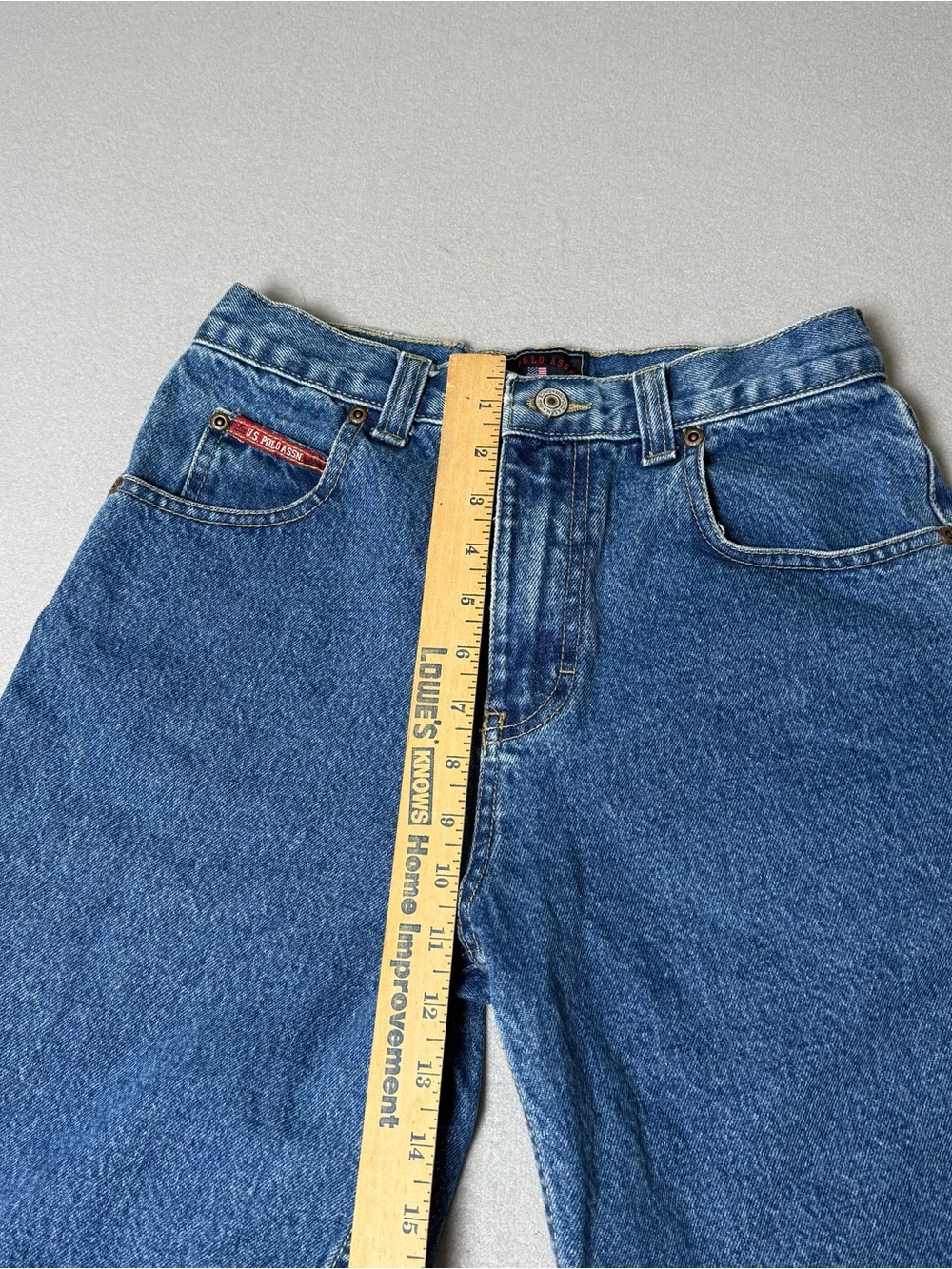 US Polo Assn Jeans Co Mens Blue Denim Carpenter Shorts Size 14 Medium Wash Y2K - Picture 9 of 10